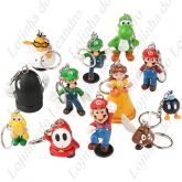 Kit com 12 chaveiros de personagens do Mario